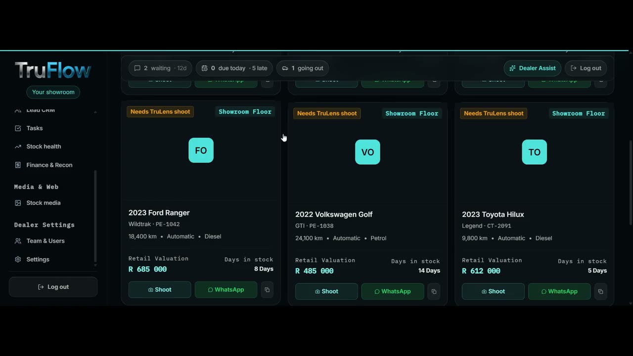 TruFlow DMS dashboard